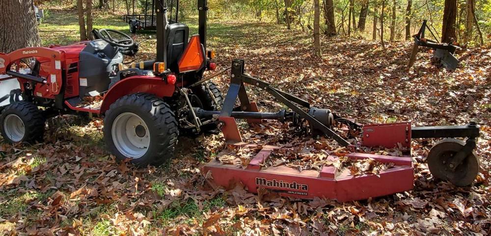 Tractor with brush hog